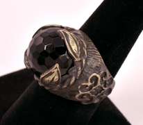 Amazing Vintage Style 12.81CTS Black Onyx Ring in Sterling Silver