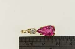 14K Yellow Gold 3.25 Ctw Pear Tourmaline Diamond Accent Pendant