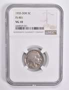 VG10 1935 Indian Head Buffalo Nickel DDR FS-801 NGC