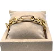 14KT SOLID YELLOW GOLD JUMBO LINK BRACELET WITH DIAMONDS- 1.40 CTTW OF DIAMONDS!