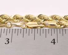 Sparkling Hollow Rope Chain Necklace In 14K Yellow Gold