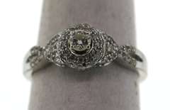 Brilliant Halo Diamond Ring with 14k White Gold