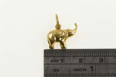 14K Yellow Gold Puffy Elephant Animal Strength Courage Charm/Pendant