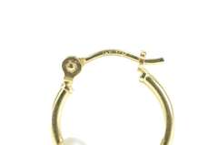 14K Yellow Gold Pearl Beaded 14.5mm Classic Statement Hoop Earrings