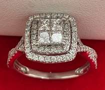 CERTIFIED LADIES 14K WHITE GOLD AND DIAMOND RING