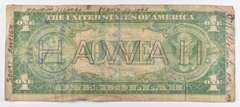 1935-A $1 US Silver Certificate Hawaii Overprint WWII Short Snorter