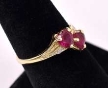 Wonderful Heart Ruby Gemstone Ring In Gold