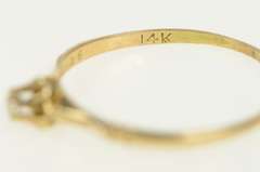 14K Yellow Gold Victorian Diamond Solitaire Gypsy Promise Ring