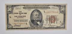 1929 $50 San Francisco, CA United States National Currency Note