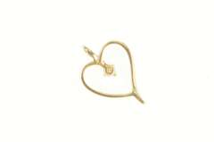 14K Yellow Gold Heart 0.10 Ct Diamond Love Symbol Classic Pendant