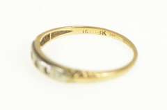 14K Yellow Gold Art Deco Two Tone Wedding Band Setting Ring