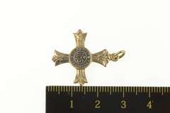14K Yellow Gold Apostleship of Prayer Pope Prayer Cross Pendant