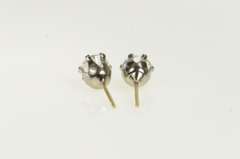 Sterling Silver 14k Gold Classic Solitaire Vintage Two Tone Earrings