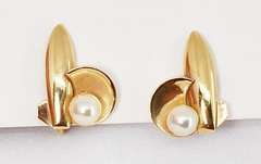 Playful Rocket & Moon Clip-On Earrings in 14K