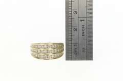 10K Yellow Gold 0.50 Ctw Tiered Row Diamond Statement Band Ring