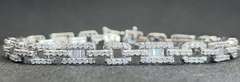 STUNNING 3.00 CARATS T.W BAGUETTE DIAMOND LINK BRACELET IN 14K WHITE GOLD