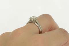 14K White Gold Round Halo Engagement Bridal Set Moissanite Ring