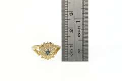 Gold Plated 1940's Sim. Sapphire Domed Halo Cocktail Ring