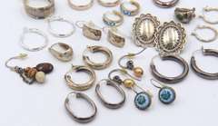 Group Lot of Vintage 925 Sterling Silver Earrings