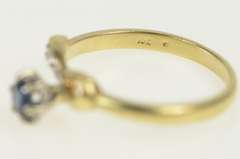 10K Yellow Gold 1940's Sapphire Diamond Bow Statement Ring