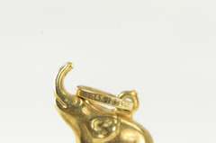 14K Yellow Gold Puffy Elephant Animal Strength Courage Charm/Pendant