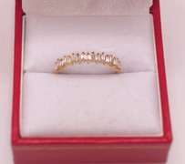 18KT SOLID YELLOW GOLD & DIAMOND BAND RING
