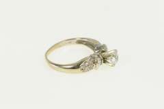 14K White Gold 0.71 Ctw Diamond CZ Center Travel Engagement Ring