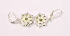 Emerald Dangle Earrings In Sterling Silver