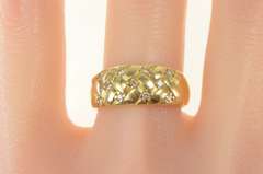 14K Yellow Gold 0.22 Ctw Diamond Woven Braid Statement Band Ring