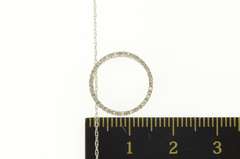 10K White Gold Round Diamond Circle Journey Symbol Pendant