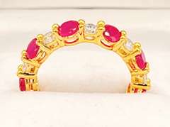 Beautiful Ruby & White Sapphire Eternity Band Ring