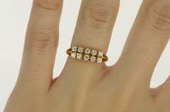 14K Yellow Gold 0.50 Ctw Tiered Diamond Row Wedding Band Ring