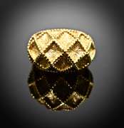 Delightful 18K Textured Dome Ring