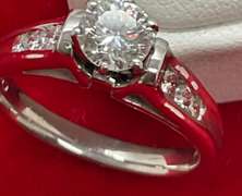 CERTIFIED LADIES PLATINUM AND DIAMOND RING