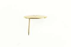 14K Yellow Gold Retro Diamond Inset Oval Grooved Lapel Pin/Brooch