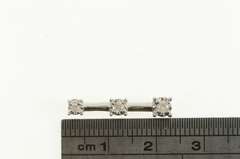 10K White Gold Classic Tiered Diamond Bar Journey Symbol Pendant