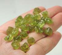 Large set! 78ct rough apple green Peridot