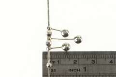 14K White Gold Squared Beaded Ball Fringe Chain Snake Necklace