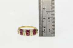14K Yellow Gold 2.00 Ctw Natural Ruby CZ Vintage Statement Ring