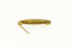 14K Yellow Gold Victorian Seed Pearl Repousse Scroll Bar Pin/Brooch