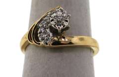 Half Encircled Diamond Ring with 14k Gold