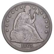 1865 Seated Liberty Dollar - Counterstamped "G.B.M.C.E."