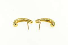14K Yellow Gold 0.66 Ctw Diamond Semi Hoop Curved Bar Earrings