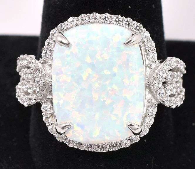 Large Opal Ring In Sterling Silver