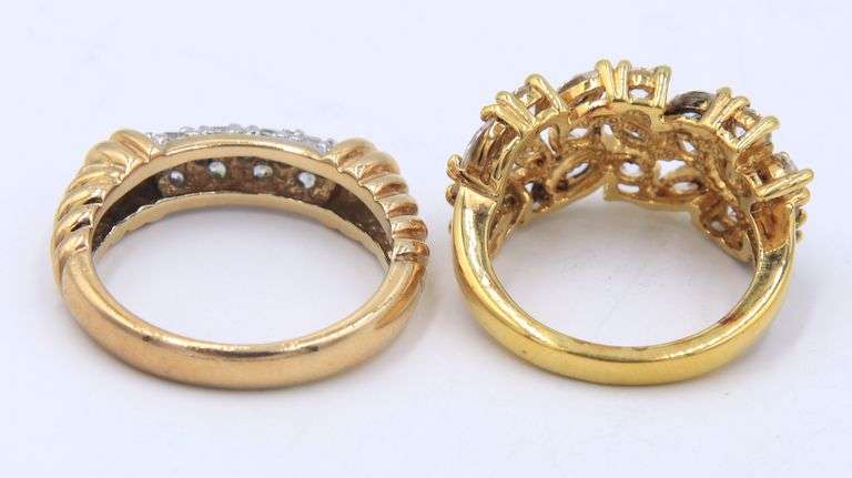 Lot of 2 Sterling Silver Cubic Zirconia Rings