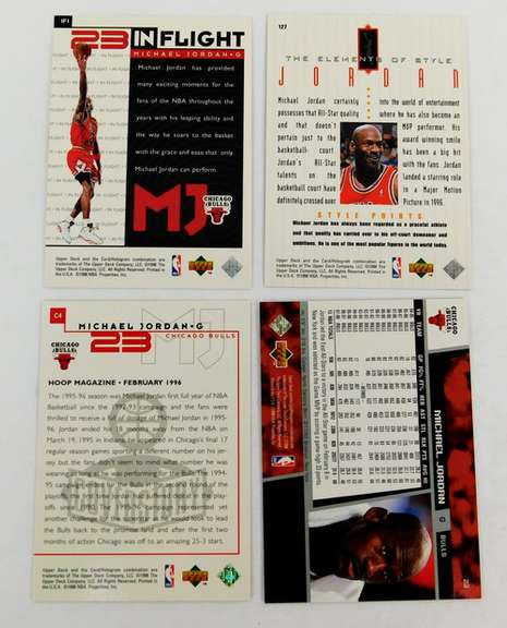4 Michael Jordan Basketball Cards, 1998