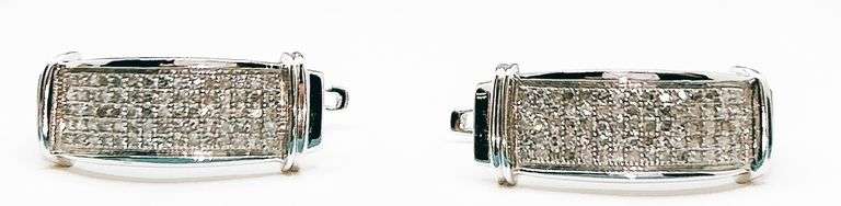 Stunning 10k White Gold Earrings with Beautiful Diamonds