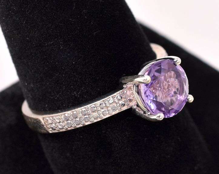Purple Amethyst Ring In Sterling Silver