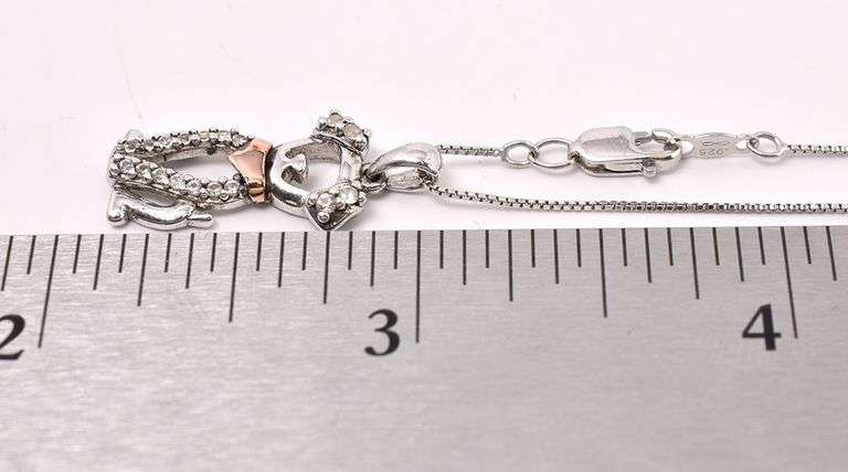Dog Pendant Necklace In Sterling Silver