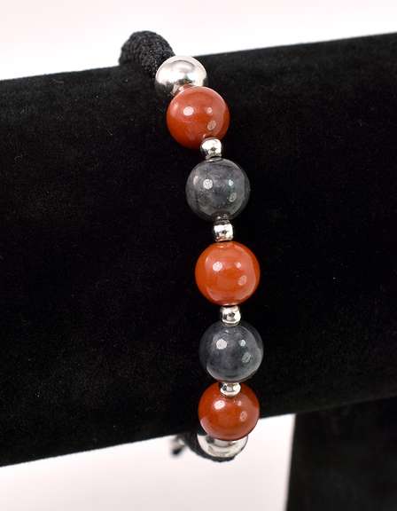 Beaded Roped Bracelet With Sterling Silver